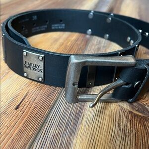 Harley-Davidson Black Belt with Silver Buckle